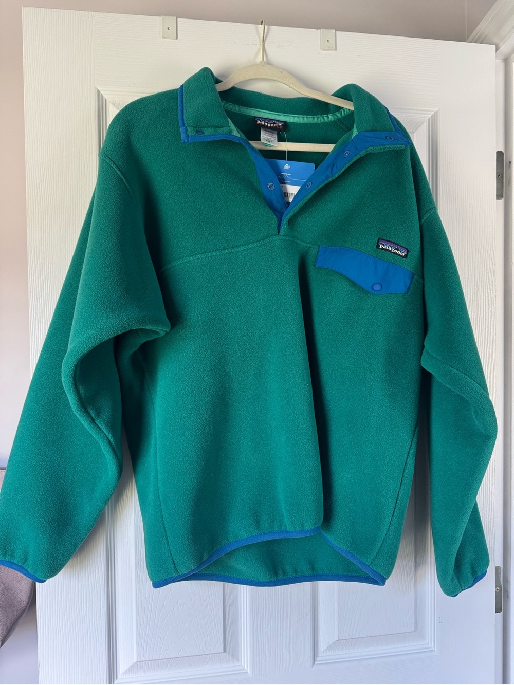 Patagonia Synchilla Snap-T Pullover Fleece Green Blue Men’s M NWT
